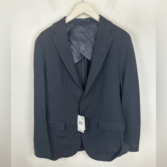 Mango Americana Verner Slim Fit Cotton Black Blazer Men’s Size 40 New with Tags - Picture 1 of 10